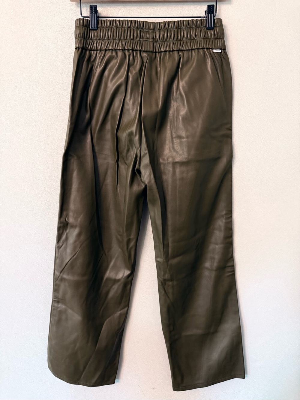 MOTHER The Rambler Lounger Ankle Faux Leather Pants Olive Size M - Picture 5 of 9